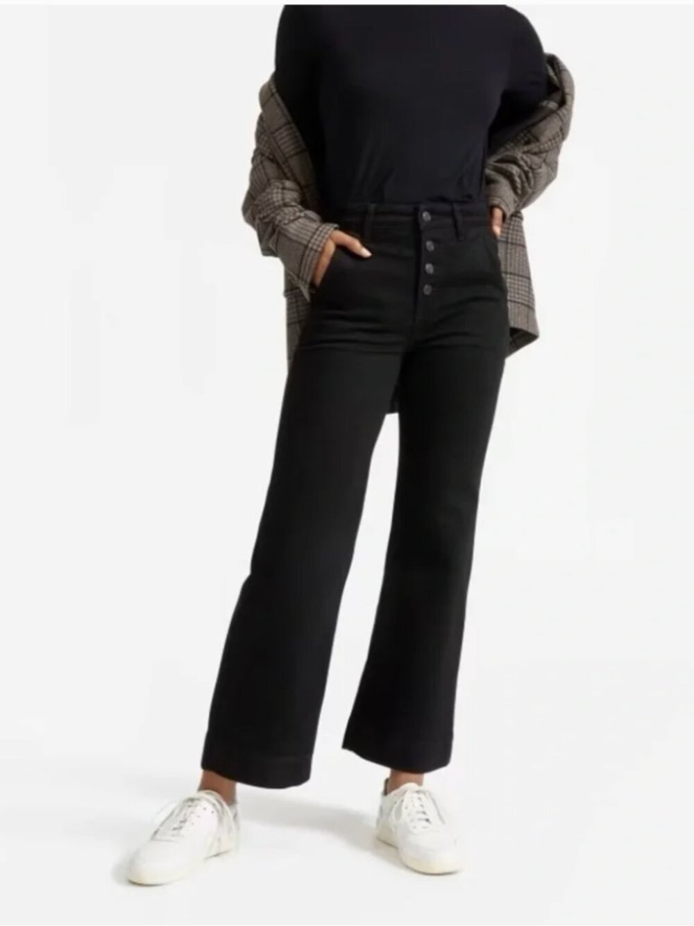 Everlane The Button-Fly Wide-Leg Jean - Black 28R